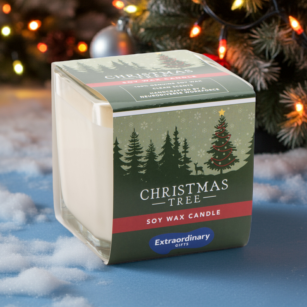 Christmas Tree Scented Soy Candle, Double Wick