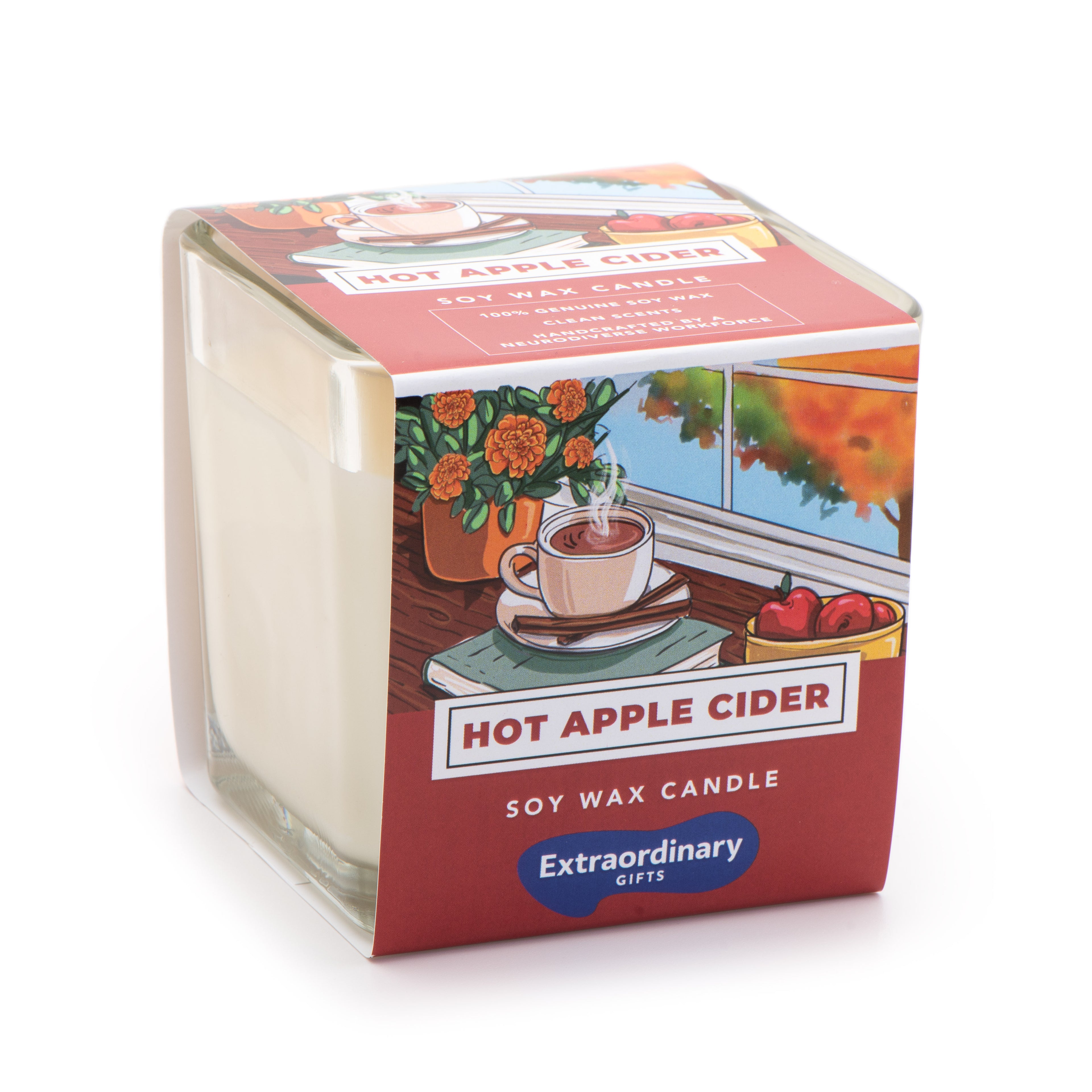 Hot Apple Cider Scented Soy Candle, Double Wick