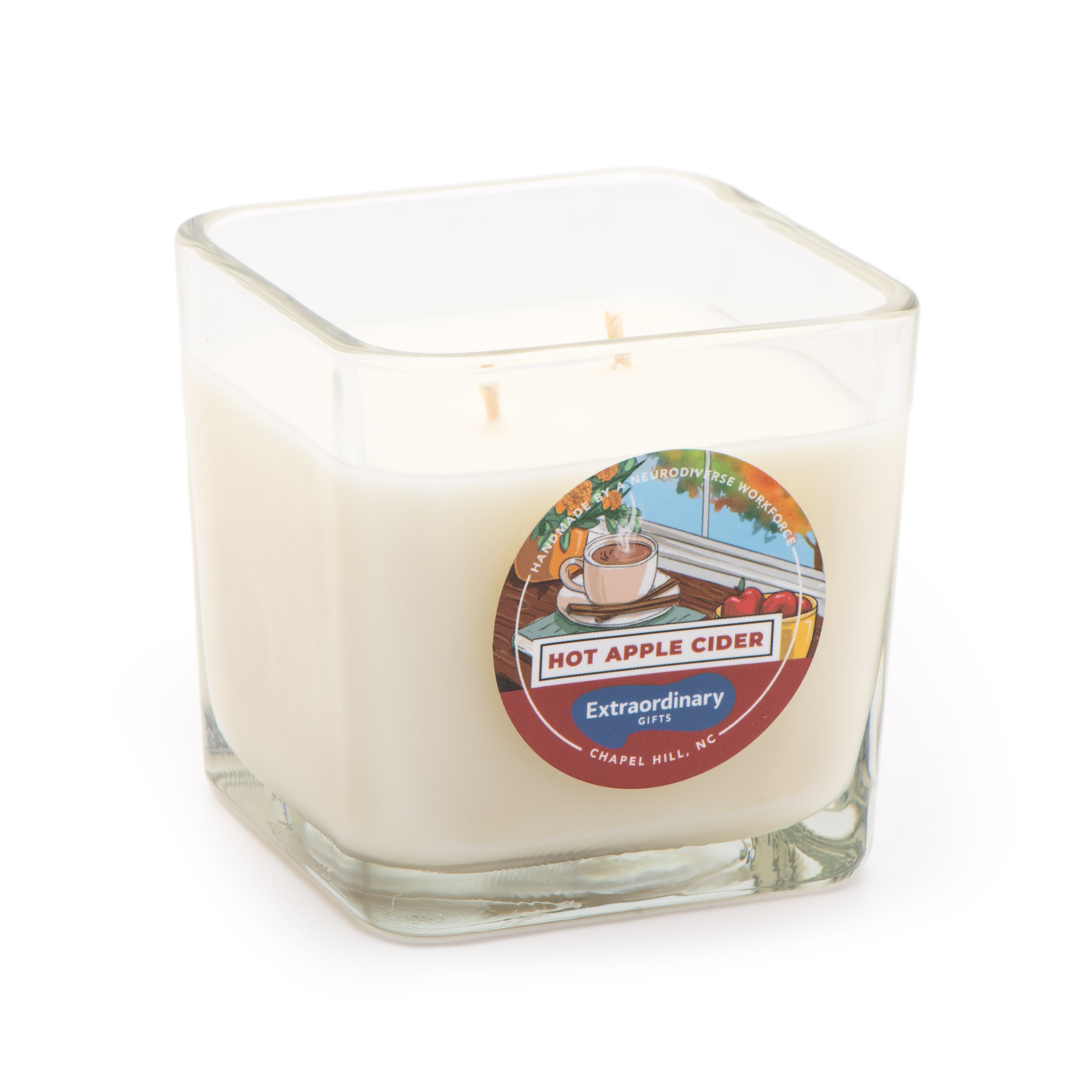 Hot Apple Cider Scented Soy Candle, Double Wick