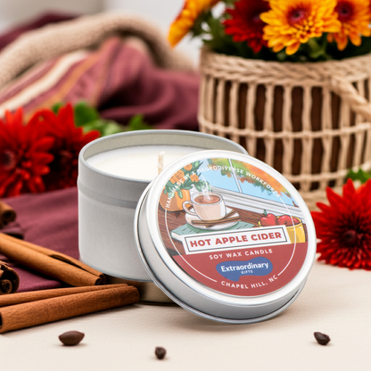 Hot Apple Cider Scented Candle Tin