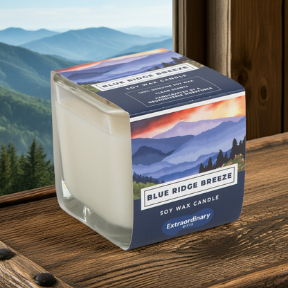 Blue Ridge Breeze Scented Soy Candle, Double Wick
