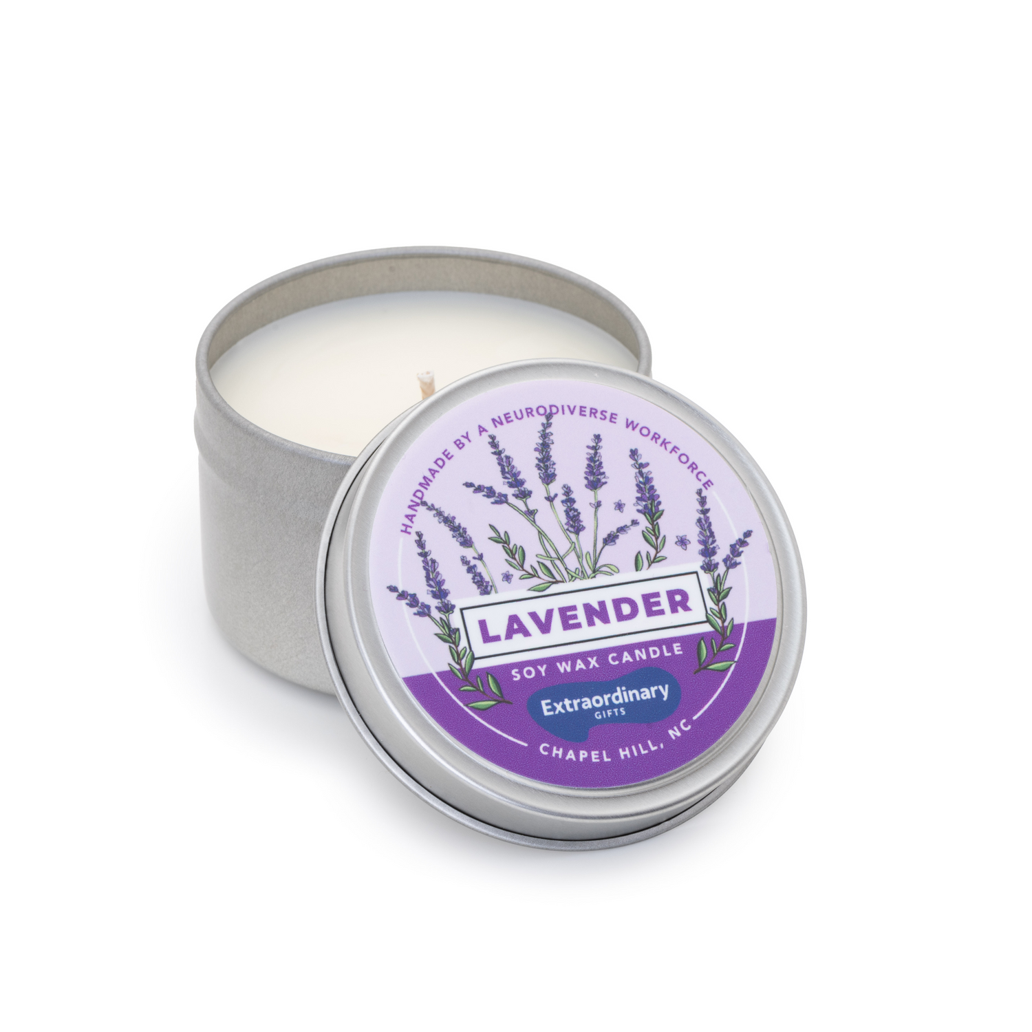 Lavender candle tin