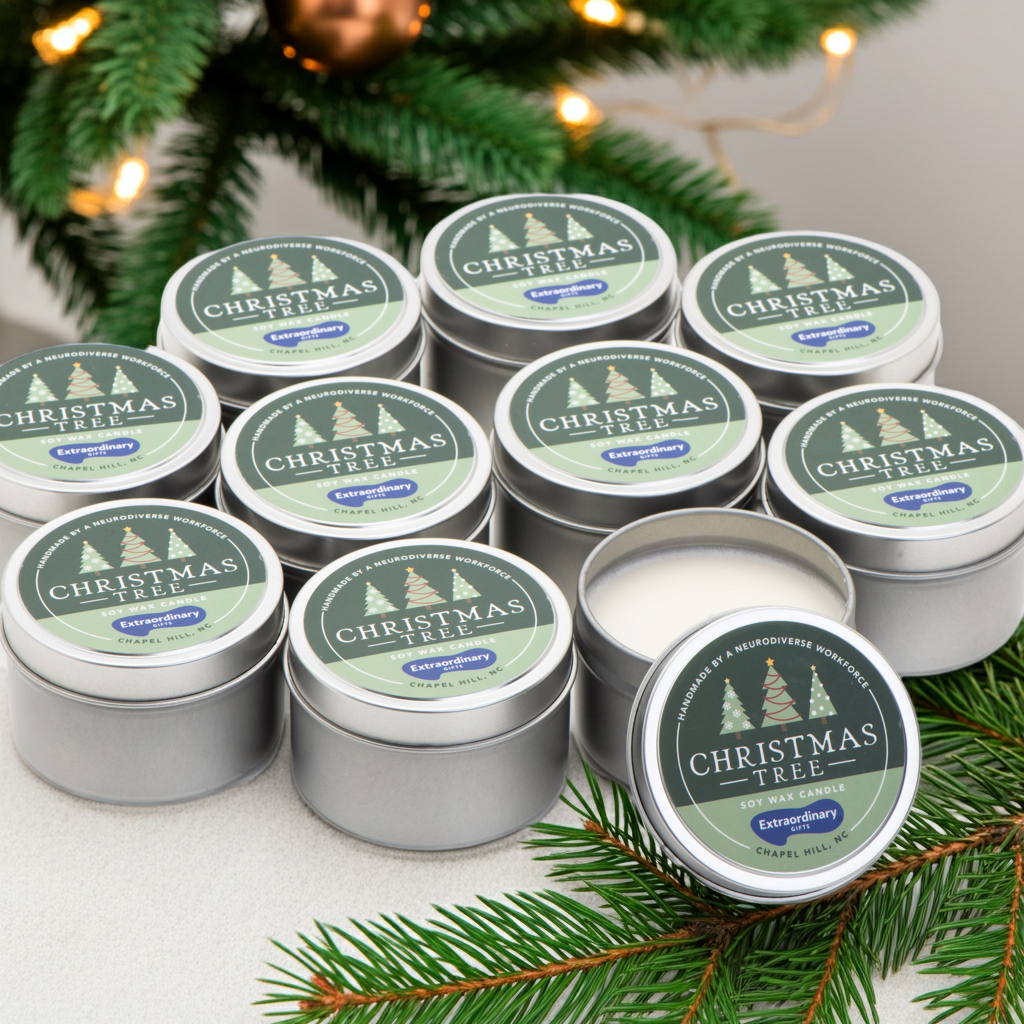Christmas Tree Candle Tins - Set of 10