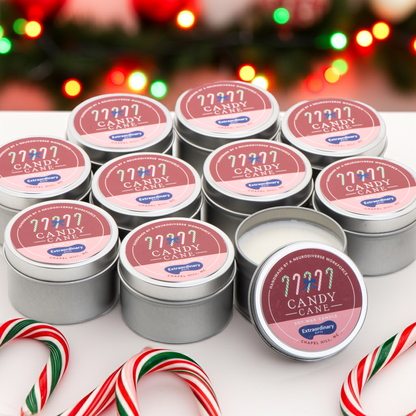 Candy Cane Candle Tins - Set of 10